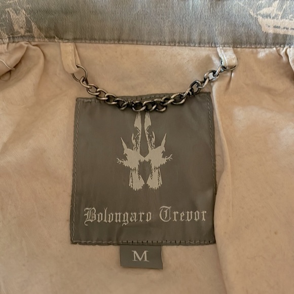 Bolongaro Trevor Peplum Jacket. Size M. Colour Light Olive/Cream. - Picture 7 of 9